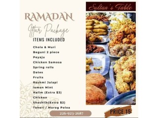 Sultans Table brining Iftar package